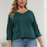 Glookwis kratki rukav ljetni vrhovi bluze za žene gumb prema gore majice