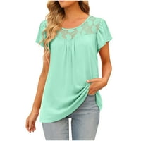 Ženski ljetni vrhovi modni labavi majica kratkih rukava Crewneck stripe print tops bluza