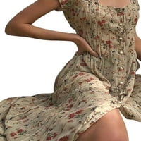 Ženska ležerna haljina sa otvorenim okruglim vratom bez rukava bez rukava
