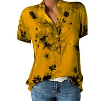 Binmer Women s dugim rukavima s dugim rukavima Ljetna majica za puflove V izrez izrez izrez izrezane tuničke bluze vrhove