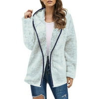 Zimske jakne za žene modni sruši čvrst kaput kratka jakna casual nejasna kaputa od runa obrezana jakna