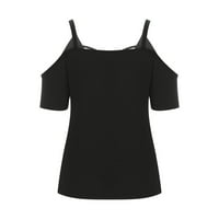 Ženski ljetni vrhovi Ženska bluza s dugim rukavima Casual Graphic Prints Košulje Crne 2xL